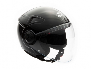 ModCycles - Open Face MMG Helmet. Model Blaze. Color: Shiny Black. *DOT APPROVED*