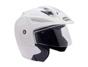 ModCycles - Open Face MMG Helmet. Model Crux. Color: Shiny White. *DOT APPROVED*