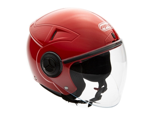 Open Face MMG Helmet. Model Blaze. Color: Shiny Red. *DOT