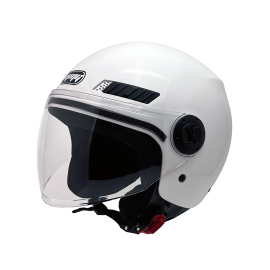 ModCycles - Open Face MMG Helmet. Model Kioto. Color: Shiny White. DOT APPROVED