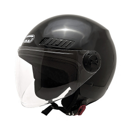 ModCycles - Open Face MMG Helmet. Model Kioto. Color: Shiny Black. DOT APPROVED