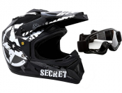 ModCycles - OFF Road MMG Helmet. Model 30. Color: Graphic Black Star. *DOT APPROVED* *Free goggles included*
