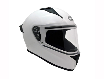 ModCycles - Full Face MMG Helmet. Model Bolt. Color: Shiny White. DOT APPROVED