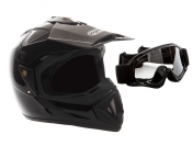 ModCycles - OFF Road MMG Helmet. Model 30. Color: Shiny Black. *DOT APPROVED* *FREE GOGGLES INCLUDED*