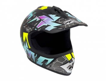 ModCycles - OFF Road MMG Youth Helmet. Model Motocross. Color: Matte Black/Blue. *DOT APPROVED*