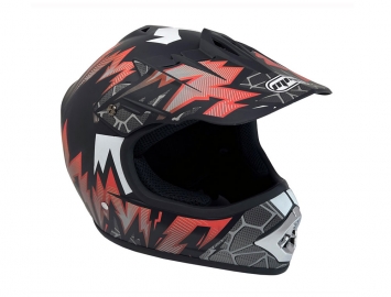 ModCycles - OFF Road MMG Youth Helmet. Model Motocross. Color: Matte Black/Red. *DOT APPROVED*