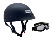 Shorty MMG Helmet. Model Beanie. Color: Matte Black. *DOT APPROVED* *Free goggles included*