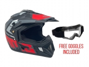 OFF Road MMG Helmet. Model 31. Color: Matte Black GRAPHICS. **DOT APPROVED** *Free goggles included*