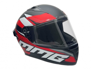 ModCycles - Full Face MMG Helmet. Model Bolt. Color: Matte Black/Red. *DOT APPROVED*