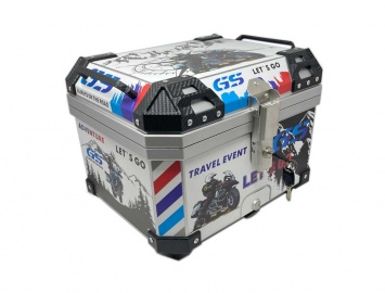 ModCycles - Luggage Box for Scooters / Motorcycles - Size: XL - Color: Graphics Mountain - 45Lts