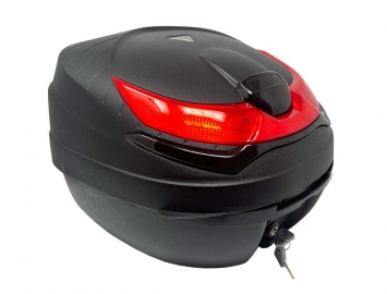 ModCycles - Luggage Box for Motorcycles/ Scooters - Size Medium Black/Red 30Lts