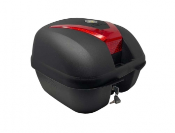 ModCycles - Luggage Box for Motorcycles/ Scooters - Size Large Black/Red 38Lts