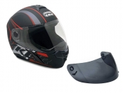 Full Face MMG Helmet. Model Ryker. Color: Matte Black/Red. *DOT APPROVED*