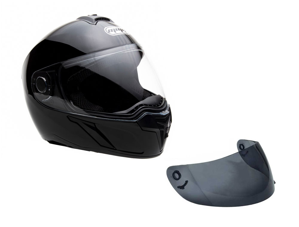 ModCycles - Full Face MMG Helmet. Model Ryker. Color: Shiny Black. *DOT APPROVED* Size:S