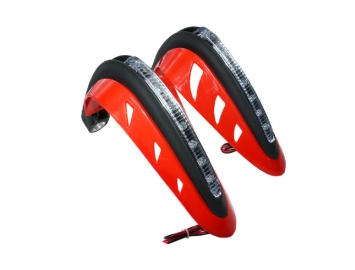 ModCycles - *CLEARANCE* MYK Universal hand guards for off road bikes *Blue Led* - RED